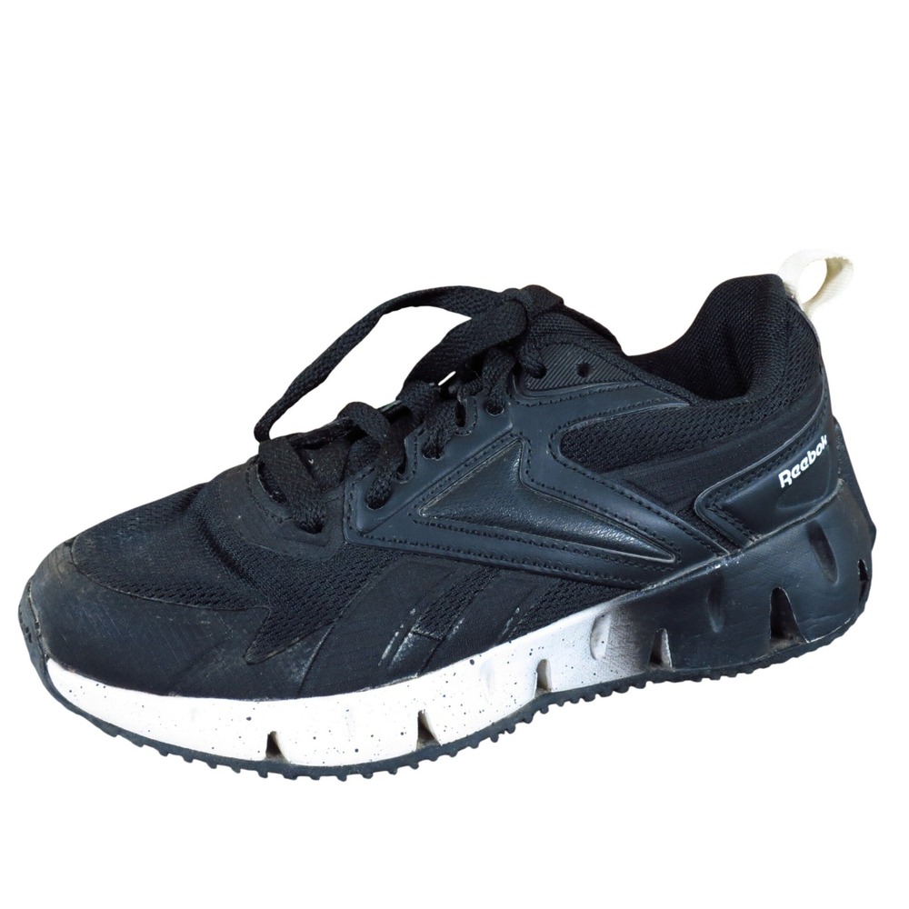 Reebok Zig Dynamica 4 Boys Youth Running Shoes Size Y2 Black White Athletic‎